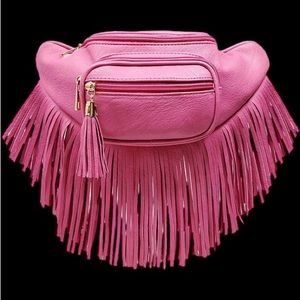 Gorgeous Barbie pink fringe Fanny pack.